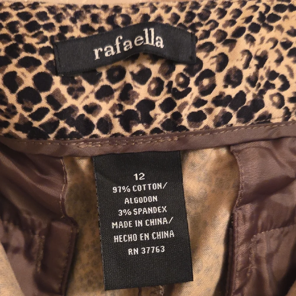 Rafaella Brown and Beige Leopard Print‎ Pants
